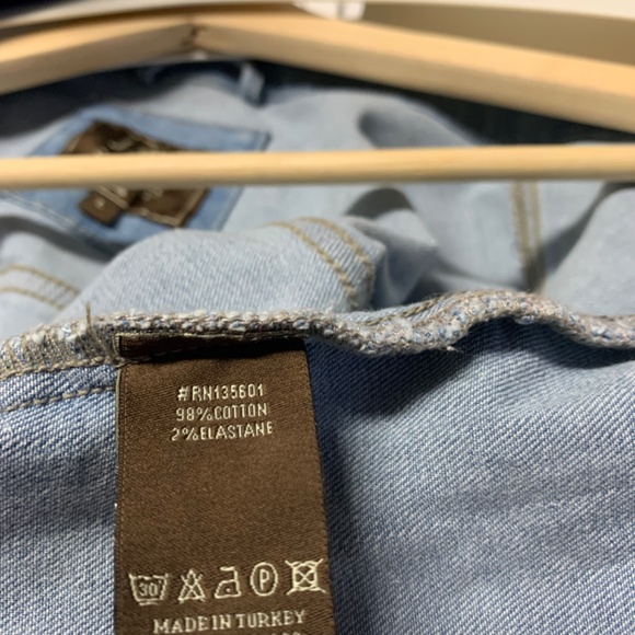 JACK OF SPADES SOFT STRETCH JEAN JACKET LARGE(shirt not incld) 98% COTTON - Picture 2 of 2